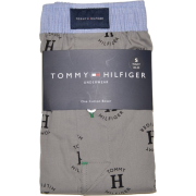 Tommy Hilfiger Men H Logo Full Cut Cotton Boxer Shorts Grey/black/light blue - Underwear - $12.99 