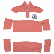 Tommy Hilfiger Men Half Zip Rugby T-Shirt Sweatshirt Deep chestnut/off white - Košulje - duge - $49.99  ~ 42.94€