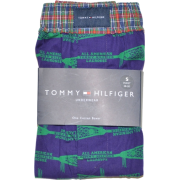 Tommy Hilfiger Men Lacrosse Logo Full Cut Boxer Shorts Underwear Purple/Green - Underwear - $12.99 