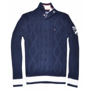 Tommy Hilfiger Men Logo Cable Knit Sweater Navy/White - Košulje - duge - $99.99  ~ 635,19kn