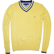 Tommy Hilfiger Men Logo V-Neck Sweater Yellow - Maglioni - $44.99  ~ 38.64€