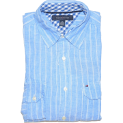 Tommy Hilfiger Men Long Sleeve Striped Linen Shirt Light Blue/White - Košulje - duge - $41.99  ~ 266,74kn