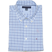 Tommy Hilfiger Men Plaid Seersucker Short Sleeve Shirt White/navy/blue/light blue - Košulje - kratke - $37.99  ~ 241,33kn