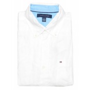 Tommy Hilfiger Men Short Sleeve Logo Linen Shirt White - Košulje - kratke - $39.99  ~ 254,04kn