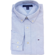 Tommy Hilfiger Men Striped Long Sleeve Logo Oxford Shirt White/Blue - Košulje - duge - $37.98  ~ 241,27kn