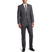 Tommy Hilfiger Men's 2 Button Side Vent Trim Fit Solid Suit with Flat Front Pant Grey - Sakkos - $262.43  ~ 225.40€