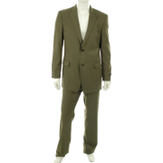 Tommy Hilfiger Men's 2 Button Trim Fit Suit with Flat Front Pant Olive - Sakoi - $299.93  ~ 257.61€