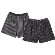 Tommy Hilfiger Men's 2 PK Avondale Plaid/Barker Stripe Boxer, Color Dark Green/Multi, S - Underwear - $19.50 