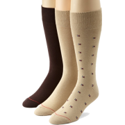 Tommy Hilfiger Men's 3 Pack Dress Logo Crew Socks Khaki/brown - Underwear - $16.00 