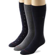 Tommy Hilfiger Men's 3 Pack Dress Logo Crew Socks Navy/flannel/navy - Underwear - $16.00 
