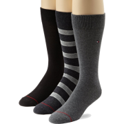 Tommy Hilfiger Men's 3 Pack Multi Stripe Crew Socks Graphite/flannel - Underwear - $18.00 