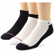 Tommy Hilfiger Men's 3 Pack Target Cushion Fashion Ped Socks White/navy - Underwear - $15.00 