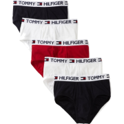 Tommy Hilfiger Men's 5 Pack Brief, Red/navy/white, Medium - Underwear - $40.00 