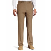 Tommy Hilfiger Men's Flat Front 100% Wool Dress Pant Khaki - Pants - $52.60 