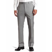 Tommy Hilfiger Men's Flat Front 100% Wool Dress Pant Silver Gray - Pants - $52.60 