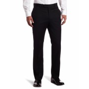 Tommy Hilfiger Men's Flat Front Trim Fit 100% Wool Suit Separate Pant Black Solid - Pants - $53.28 