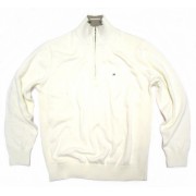 Tommy Hilfiger Men's High-neck Quarter-zip Sweater in Ivory / Tan (Regular / Classic Fit) - Jerseys - $72.99  ~ 62.69€