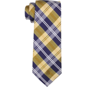 Tommy Hilfiger Men's Navy Tonal Plaid Tie Yellow - Tie - $59.50 