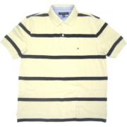 Tommy Hilfiger Men's Polo Shirt in Beige, Navy Blue Stripes (CLASSIC FIT) - Košulje - kratke - $55.00  ~ 349,39kn