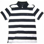 Tommy Hilfiger Men's Striped Polo Shirt in Navy Blue, White (SLIM FIT) - Košulje - kratke - $55.00  ~ 349,39kn