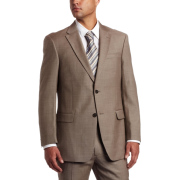 Tommy Hilfiger Men's Two Button Trim Fit 100% Wool Suit Separate Coat Tan solid - Suits - $124.70 