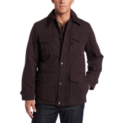 Tommy Hilfiger Men's Washed Cotton 4 Pocket Barn Jacket Dark Brown - Jacket - coats - $135.00 