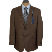 Tommy Hilfiger Mens 2 Button Brown Nailhead Trim Fit Wool Sport Coat Jacket - Jacket - coats - $129.99 