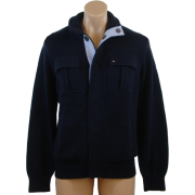 Tommy Hilfiger Mens Button Front Cardigan Logo Sweater Navy - Cardigan - $79.99  ~ 68.70€