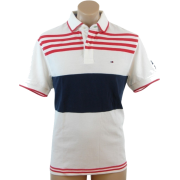 Tommy Hilfiger Mens Classic Fit Logo Polo Shirt White/Navy/Red - Košulje - kratke - $49.99  ~ 317,57kn