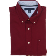 Tommy Hilfiger Mens Classic Fit Long Sleeve Logo Button Front Shirt Burgundy - Košulje - duge - $44.99  ~ 285,80kn
