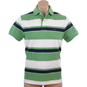 Tommy Hilfiger Mens Classic Fit Short Sleeve Striped Logo Polo Shirt Green/White/Navy - Košulje - kratke - $49.99  ~ 317,57kn