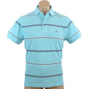 Tommy Hilfiger Mens Classic Fit Short Sleeve Striped Logo Polo Shirt Light Blue - Košulje - kratke - $49.99  ~ 317,57kn