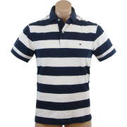 Tommy Hilfiger Mens Classic Fit Short Sleeve Striped Logo Polo Shirt Navy/White - Košulje - kratke - $49.99  ~ 317,57kn