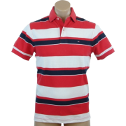 Tommy Hilfiger Mens Classic Fit Short Sleeve Striped Logo Polo Shirt Red/White/Navy - Košulje - kratke - $49.99  ~ 317,57kn