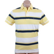 Tommy Hilfiger Mens Classic Fit Short Sleeve Striped Logo Polo Shirt Yellow/White/Navy - Košulje - kratke - $49.99  ~ 317,57kn