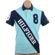 Tommy Hilfiger Mens Custom Fit #8 Logo Polo Shirt Light Blue/Navy - Košulje - kratke - $54.99  ~ 349,33kn