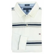 Tommy Hilfiger Mens Custom Fit Short Sleeve Logo Polo Shirt White (Gray/Navy/Gray Stripe) - Košulje - kratke - $59.99  ~ 381,09kn