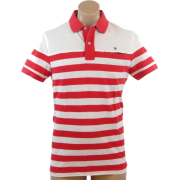 Tommy Hilfiger Mens Custom Fit Striped Logo Polo Shirt Red/White - Košulje - kratke - $49.99  ~ 317,57kn