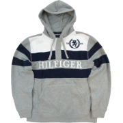 Tommy Hilfiger Mens Fleece Pullover Hooded Sweatshirt Gray/Navy/White - Košulje - duge - $69.99  ~ 444,62kn