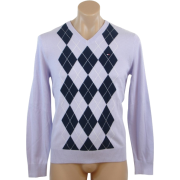 Tommy Hilfiger Mens Long Sleeve Argyle V-Neck Pullover Sweater Purple/Navy - Swetry - $49.99  ~ 42.94€