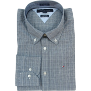 Tommy Hilfiger Mens Long Sleeve Custom Fit Button Down Shirt Gray/Black/White - Košulje - duge - $44.99  ~ 285,80kn