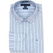 Tommy Hilfiger Mens Long Sleeve Custom Fit Button Front Shirt Blue/White - Košulje - duge - $44.99  ~ 38.64€