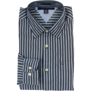 Tommy Hilfiger Mens Long Sleeve Custom Fit Button Front Shirt Gray/White/Light Blue - Košulje - duge - $44.99  ~ 38.64€
