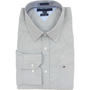 Tommy Hilfiger Mens Long Sleeve Custom Fit Button Front Shirt Gray - Košulje - duge - $44.99  ~ 38.64€
