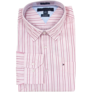 Tommy Hilfiger Mens Long Sleeve Custom Fit Button Front Shirt Pink/White - Košulje - kratke - $44.99  ~ 285,80kn