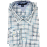 Tommy Hilfiger Mens Long Sleeve Custom Fit Button Front Shirt White/Blue/Black - Košulje - kratke - $44.99  ~ 285,80kn