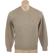 Tommy Hilfiger Mens Long Sleeve Pacific V-Neck Pullover Sweater Light Brown - Maglioni - $49.99  ~ 42.94€