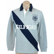 Tommy Hilfiger Mens Regular Fit Long Sleve Sash Rugby Shirt Grey - Košulje - duge - $59.99  ~ 51.52€