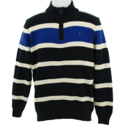Tommy Hilfiger Quarter Zip Sweater Navy/Black/White - Пуловер - $36.93  ~ 31.72€