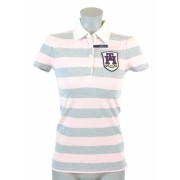 Tommy Hilfiger Slim Fit Womens Striped Logo Rugby Shirt Pink/Gray - Košulje - kratke - $44.99  ~ 285,80kn